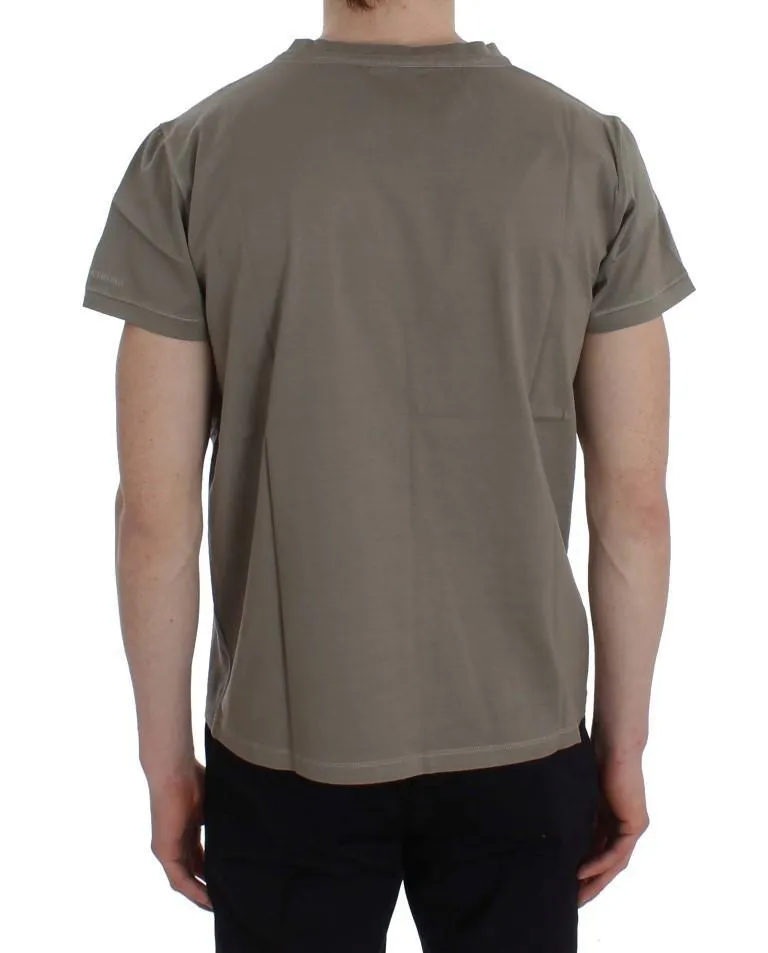 Green Kaki Cotton Crewneck T-shirt