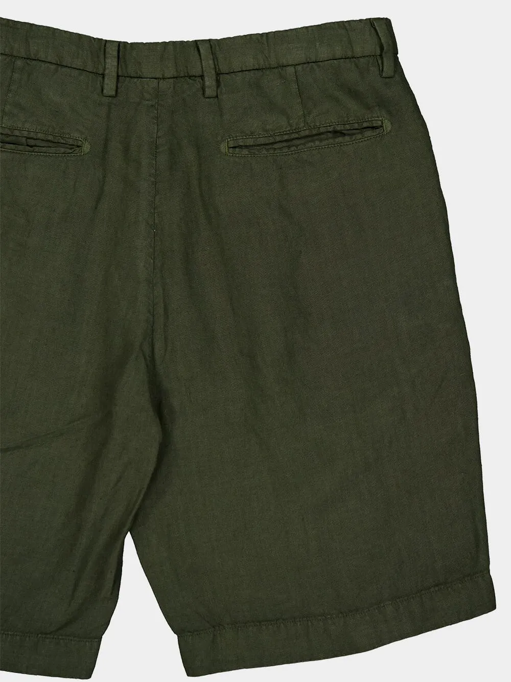 Green Linen Tailored Shorts