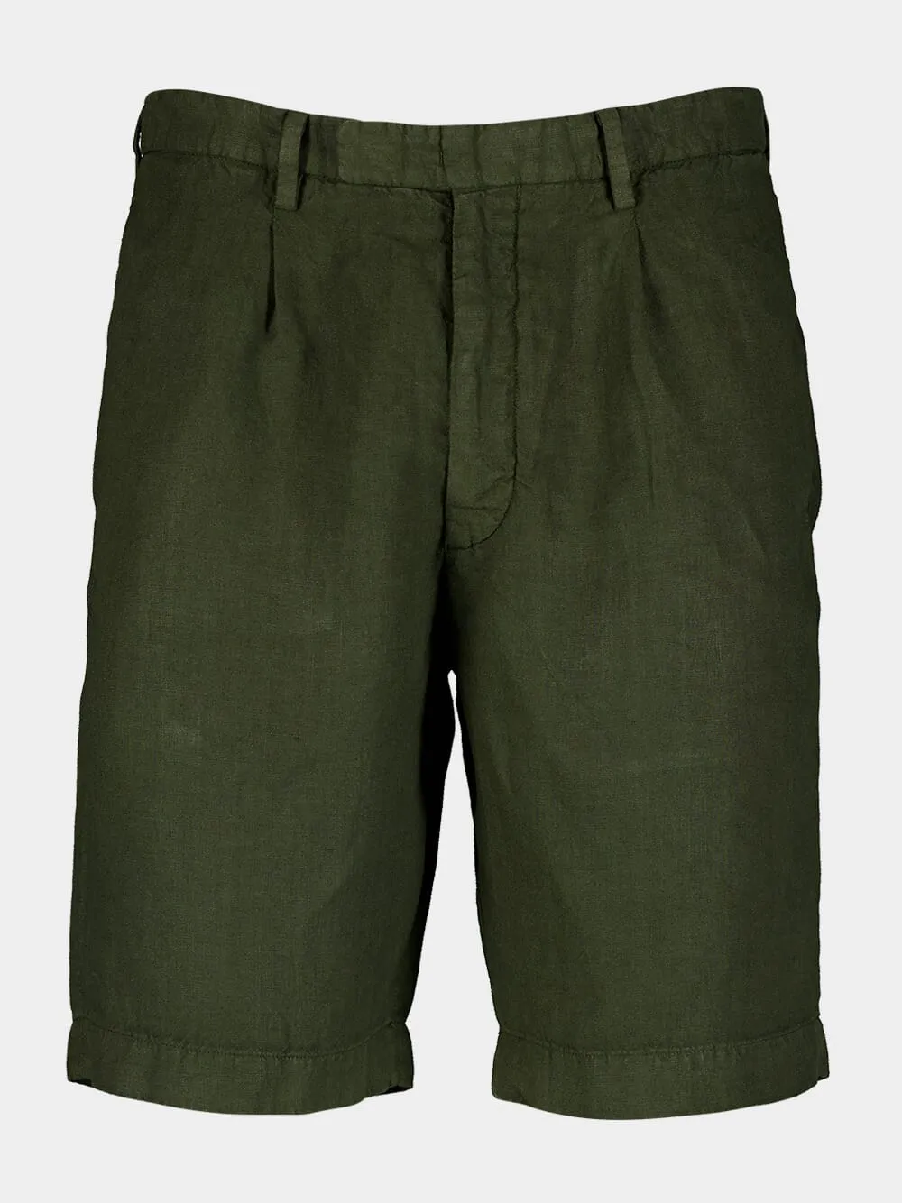 Green Linen Tailored Shorts