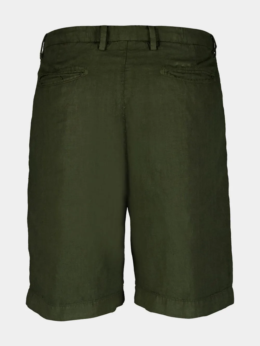Green Linen Tailored Shorts