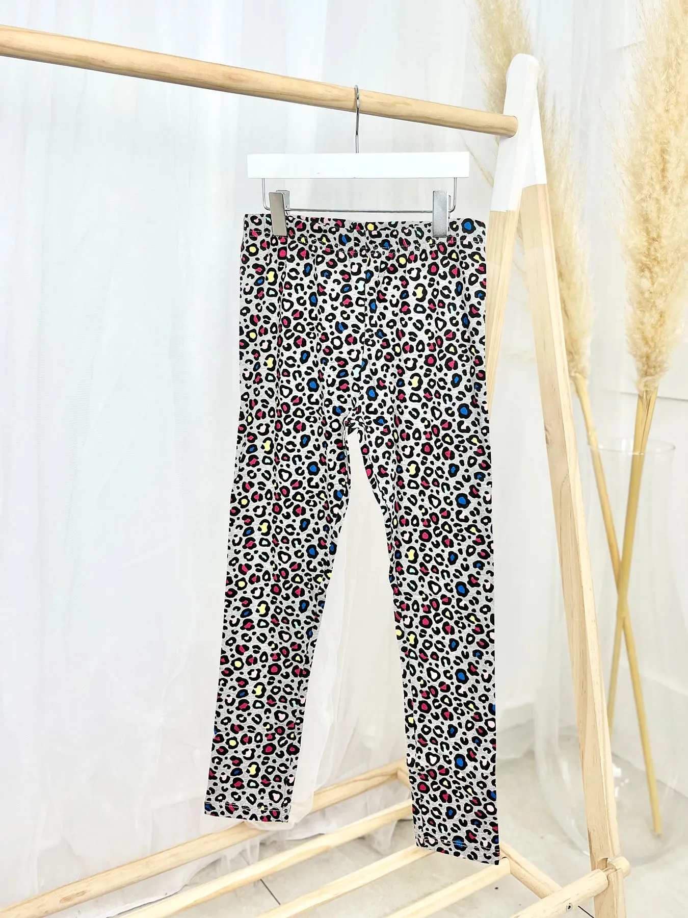 Grey Leopard Print Leggings
