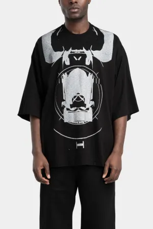 Half sleeve oversized T-Shirt, Black / Print