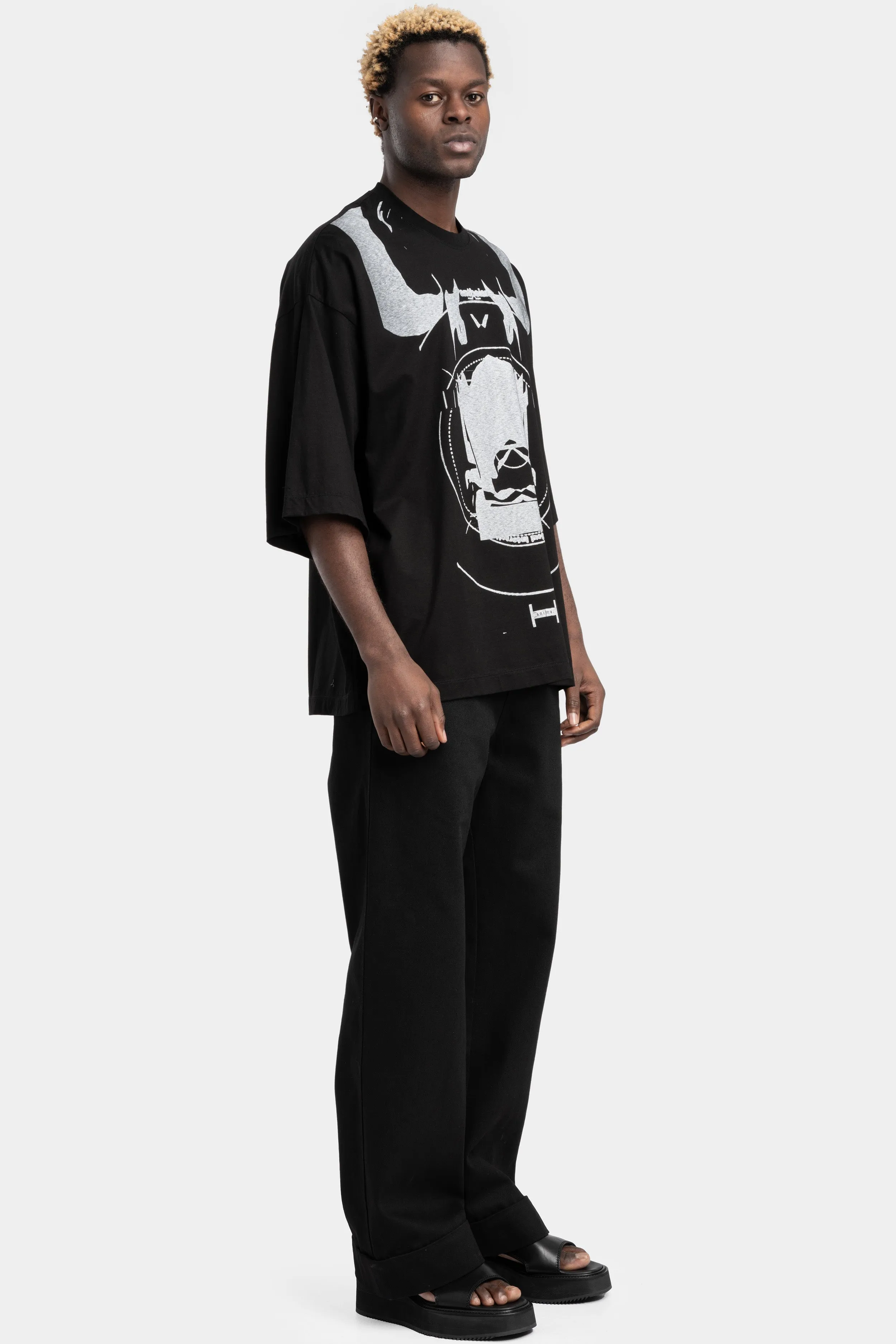 Half sleeve oversized T-Shirt, Black / Print