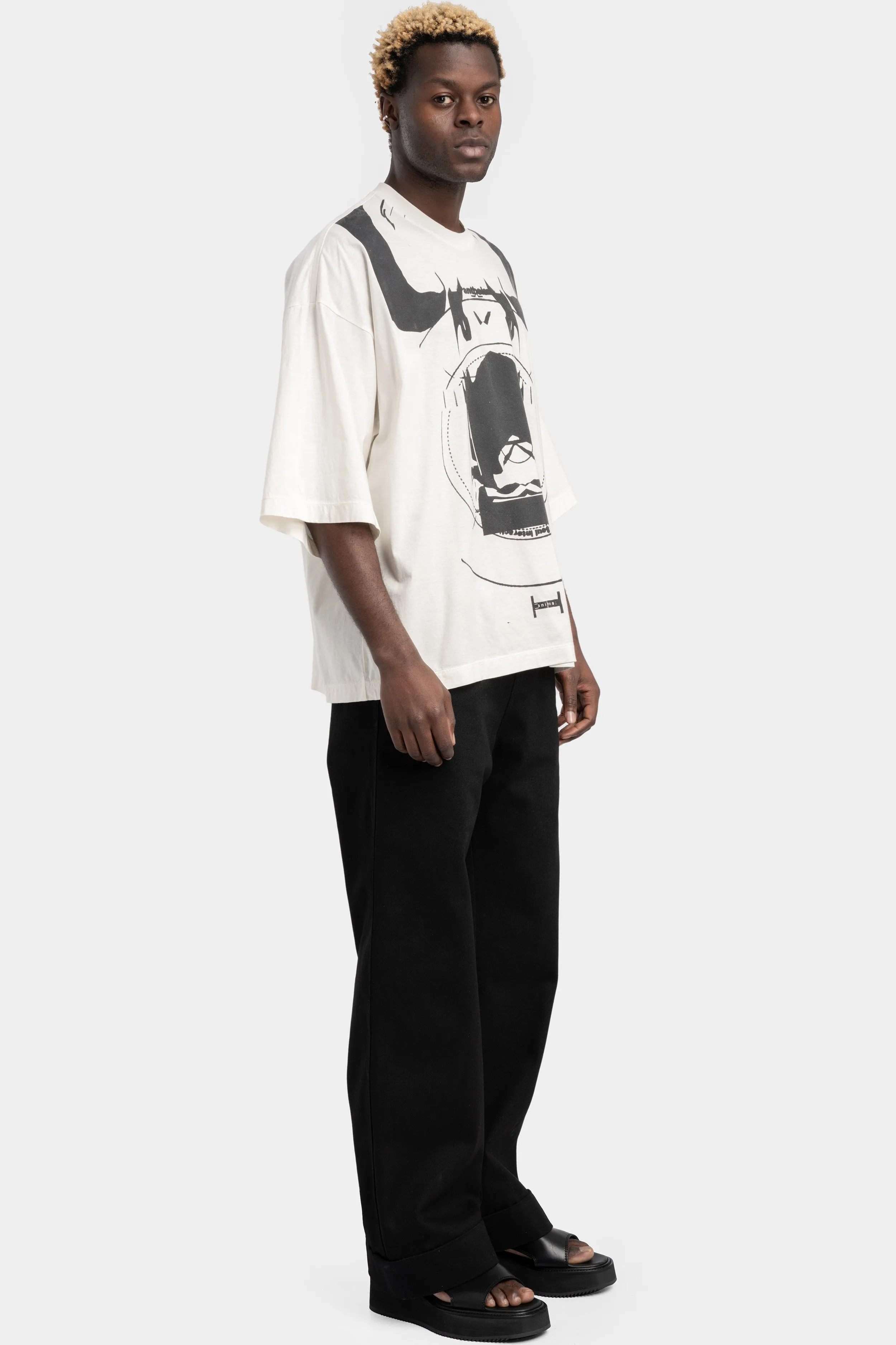 Half sleeve oversized T-Shirt, Off White / Print