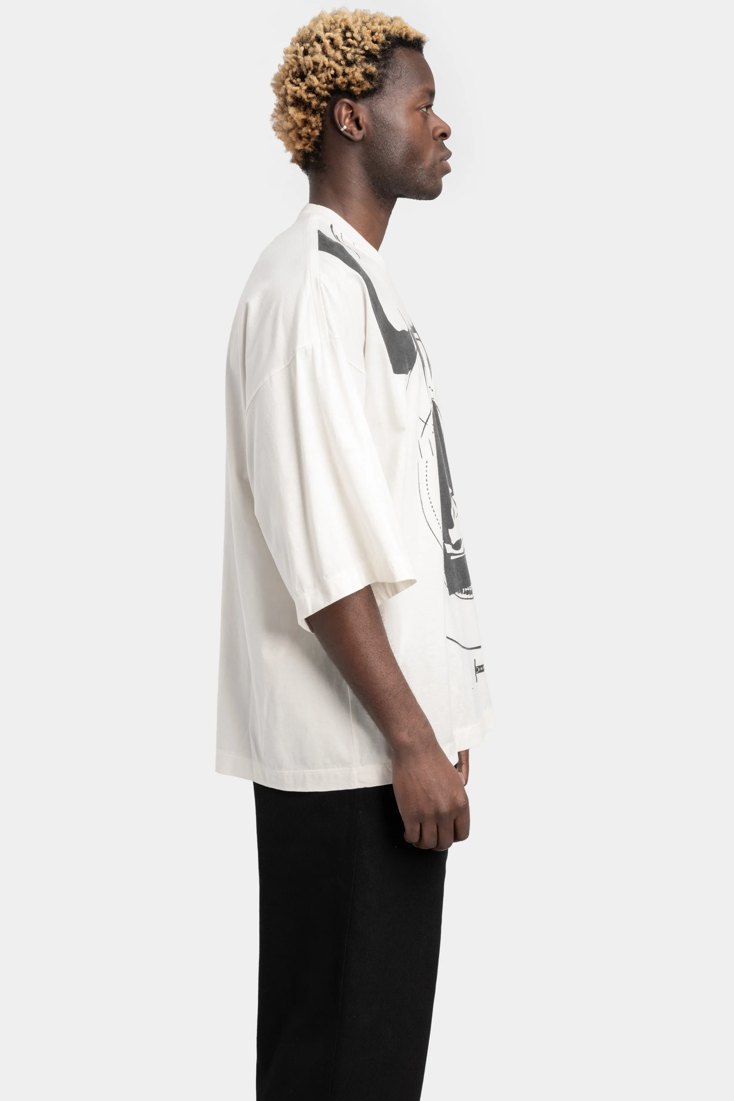 Half sleeve oversized T-Shirt, Off White / Print