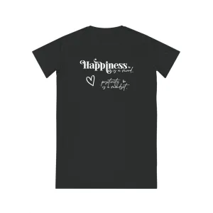Happiness is a Mood, Women's Spinner T-Shirt Dress, Printed