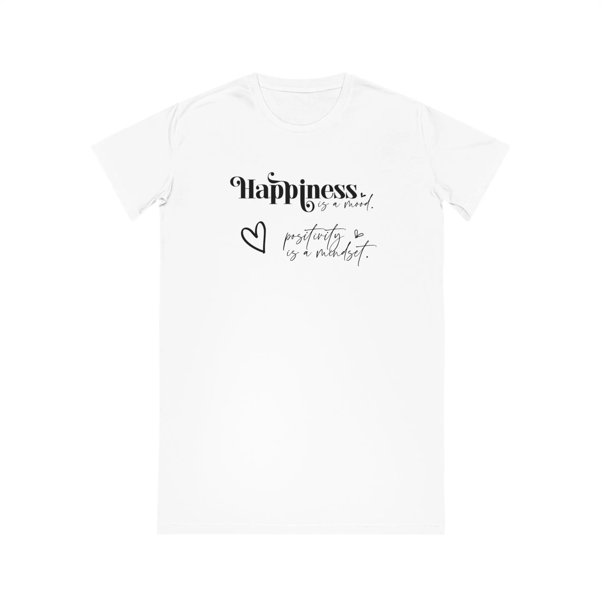 Happiness is a Mood, Women's Spinner T-Shirt Dress, Printed