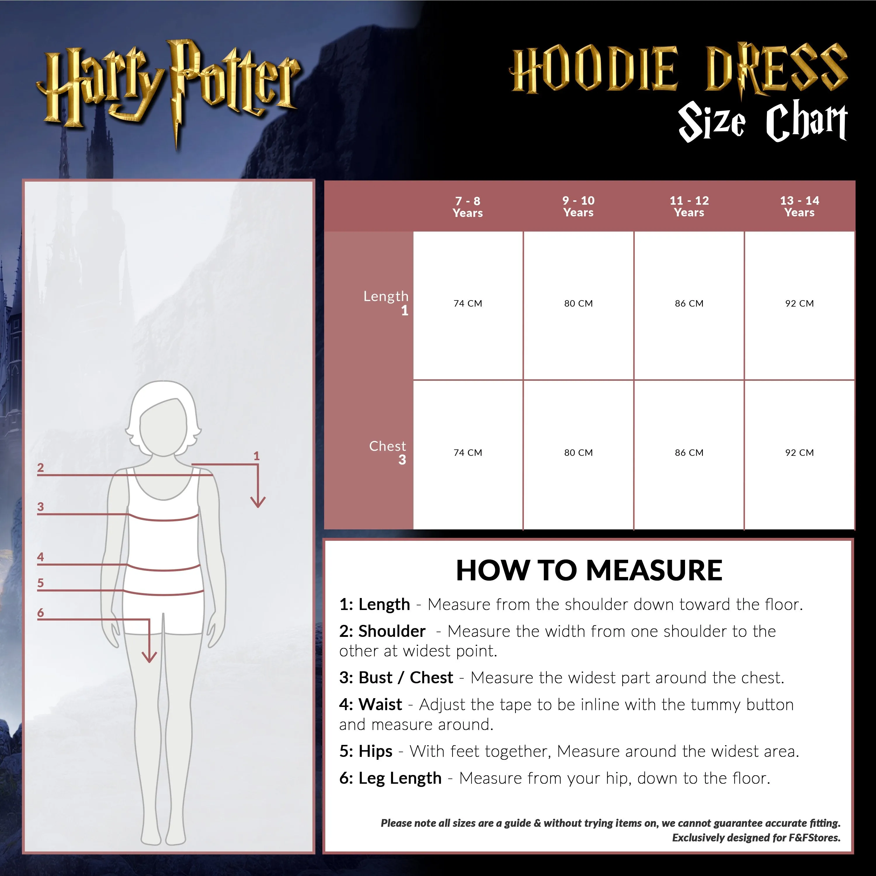Harry Potter Black Hoodie Dress for Girls and Teens, Cotton Oversized Jumper
