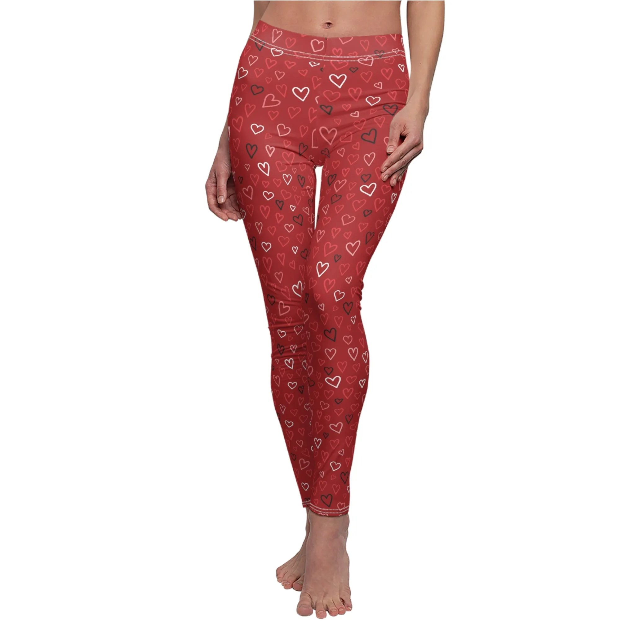Heart Womens Valentines Leggings Yoga Pants - Saiko Studio