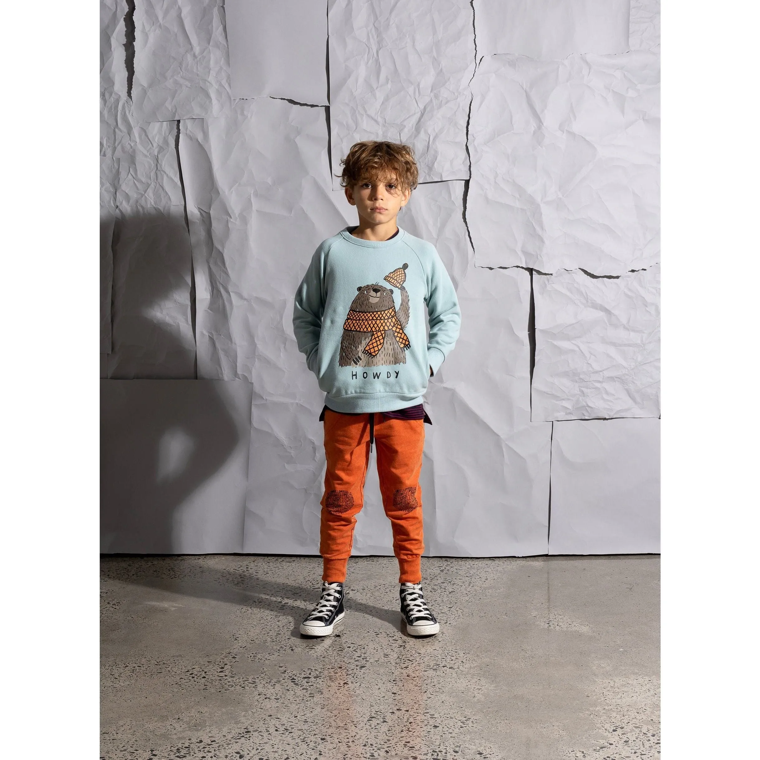 Hello Circle Furry Trackies - Orange Wash