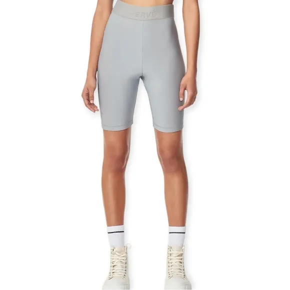 Herve Leger Logo High Rise Bike Shorts