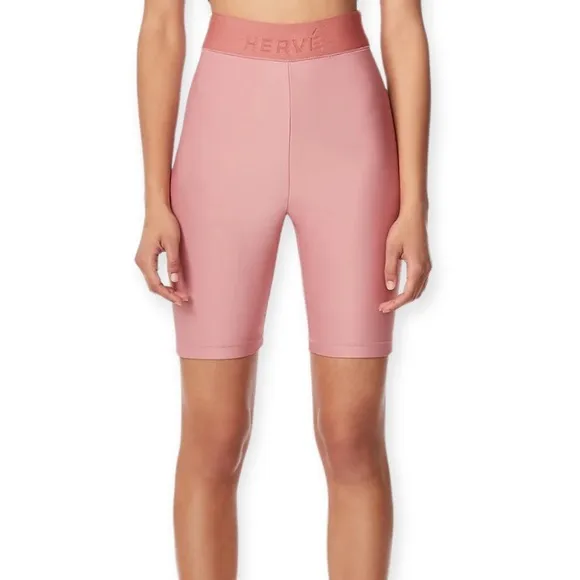 Herve Leger Logo High Rise Bike Shorts