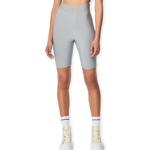 Herve Leger Logo High Rise Bike Shorts