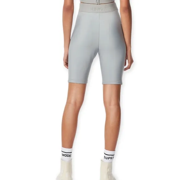 Herve Leger Logo High Rise Bike Shorts