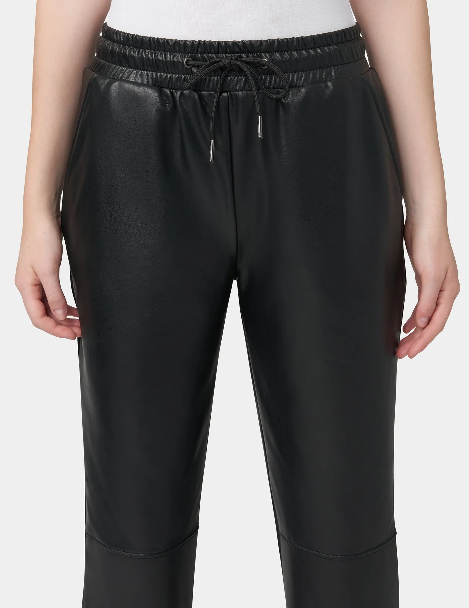 Hi-Rise Straight Leather Pants