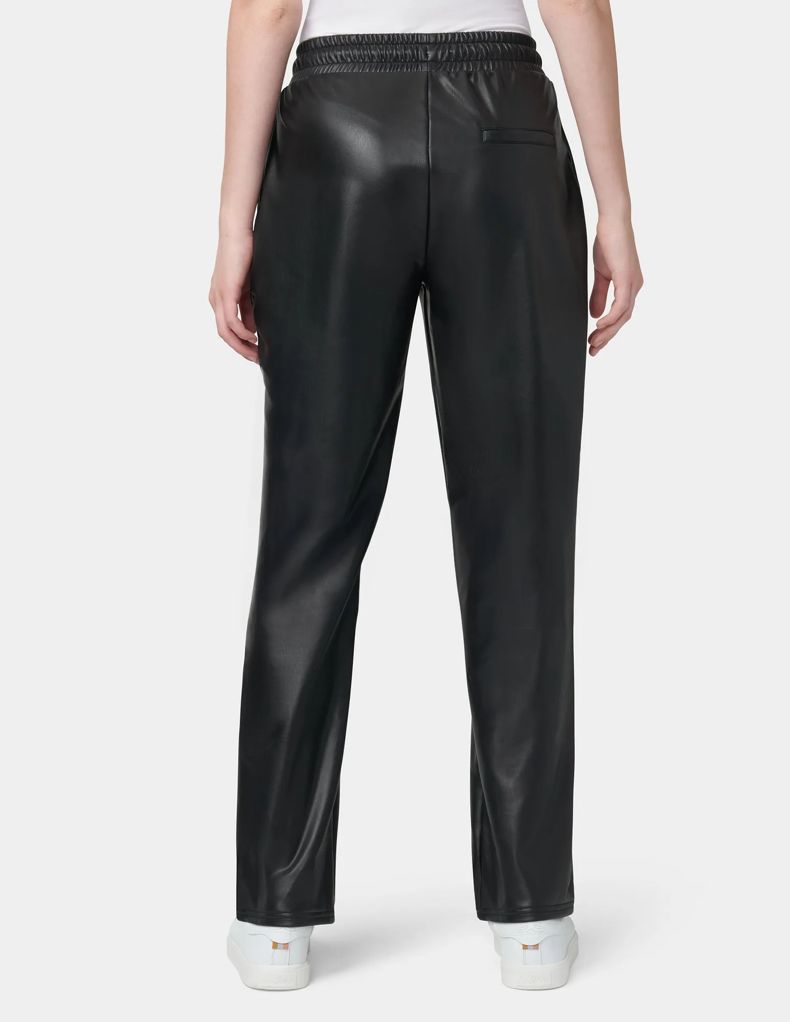 Hi-Rise Straight Leather Pants