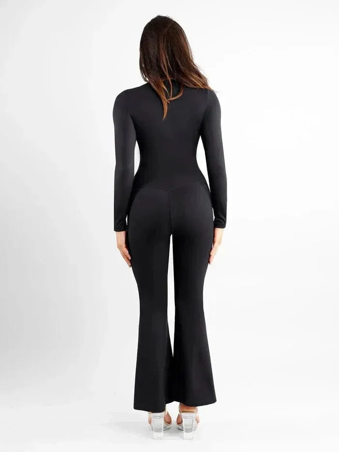 High Waist Flare with Tummy Control and Split Hem Shapewear Pants