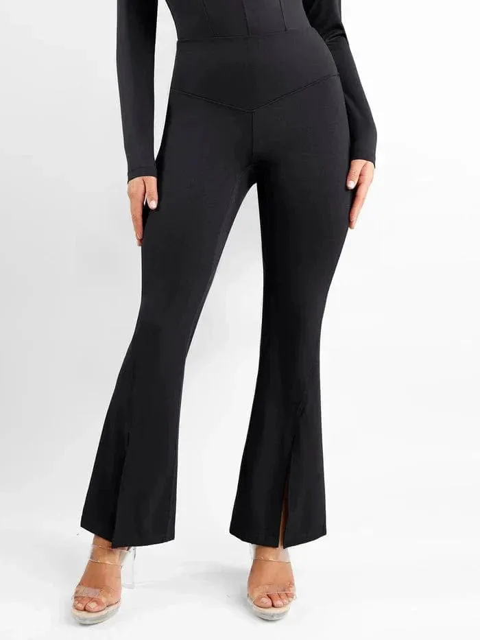 High Waist Flare with Tummy Control and Split Hem Shapewear Pants