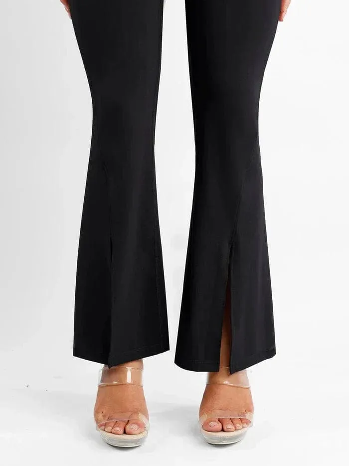 High Waist Flare with Tummy Control and Split Hem Shapewear Pants