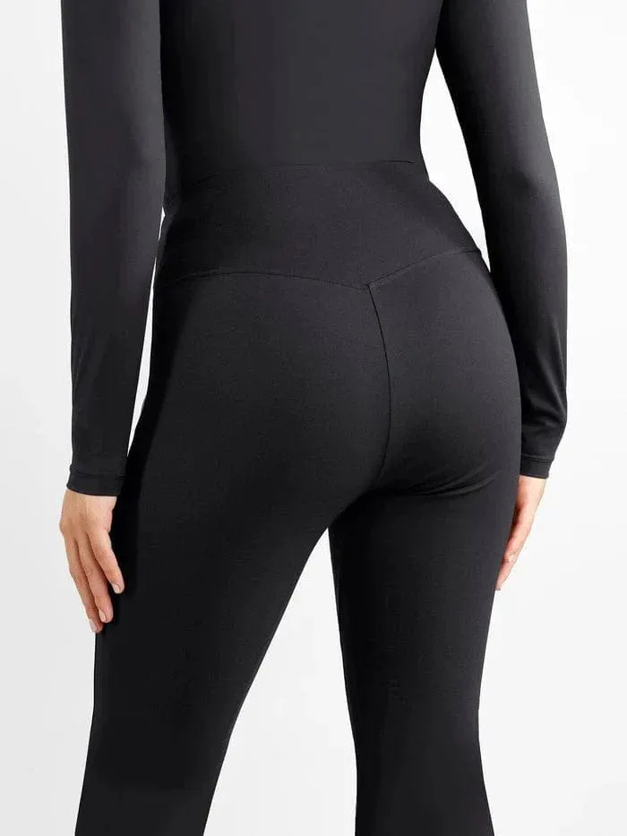 High Waist Flare with Tummy Control and Split Hem Shapewear Pants