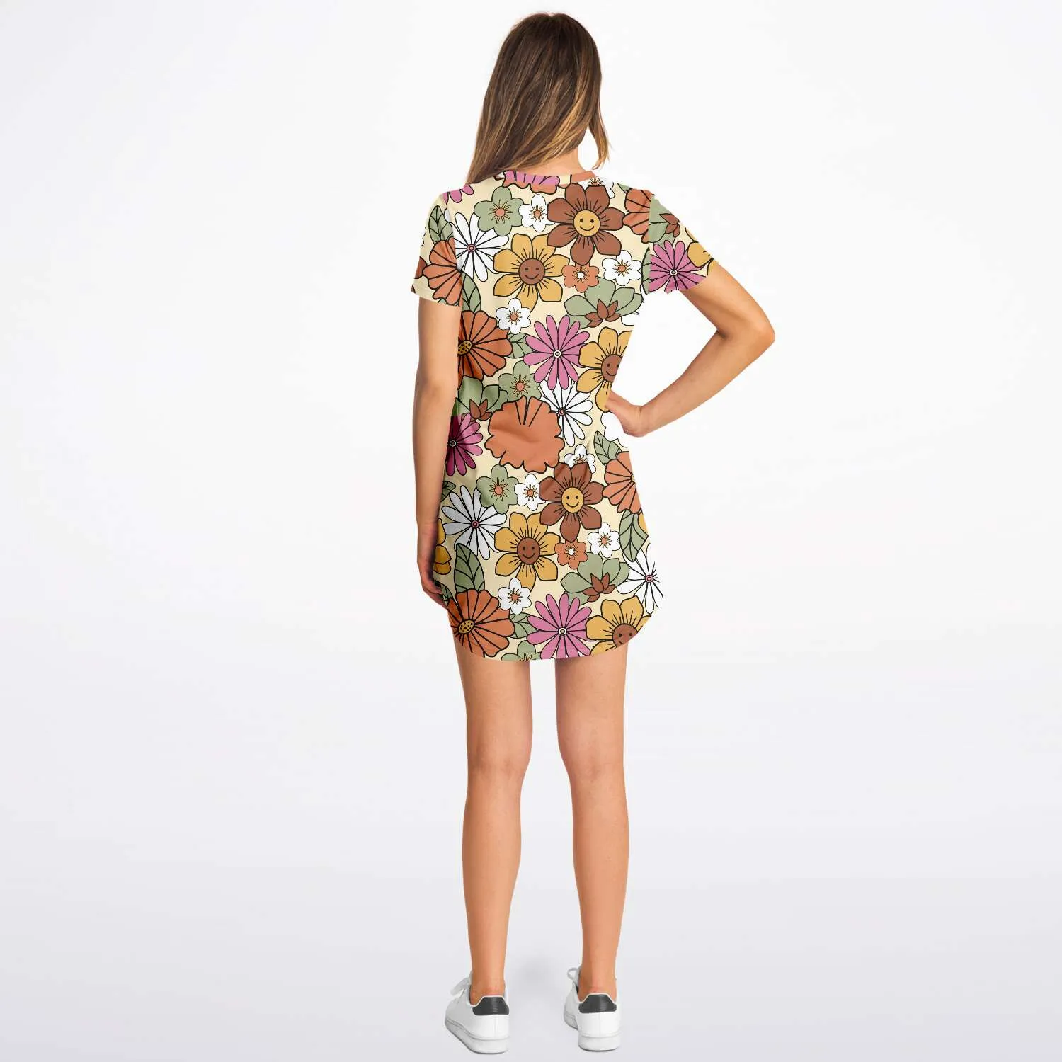 Hippie Flower Power Tshirt Dress