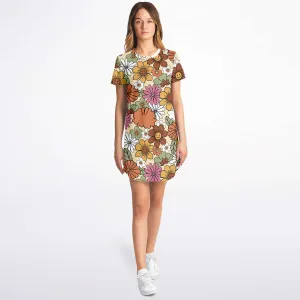 Hippie Flower Power Tshirt Dress