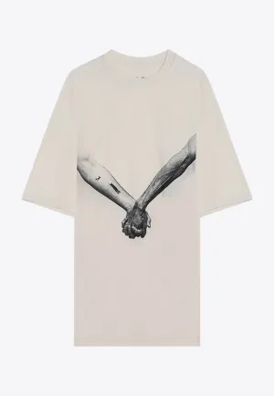 Hold Hands Print Oversized T-shirt