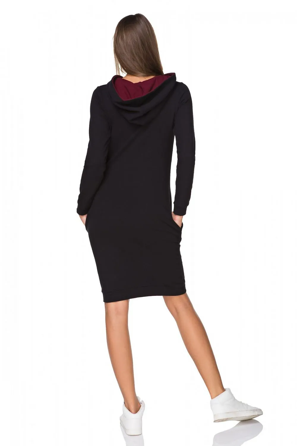Hooded Sweatshirt Dress with Pockets