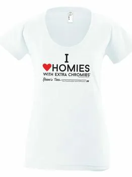 HWEC - I Love Homies with Extra Chromies&reg; - Ladies - White Tee