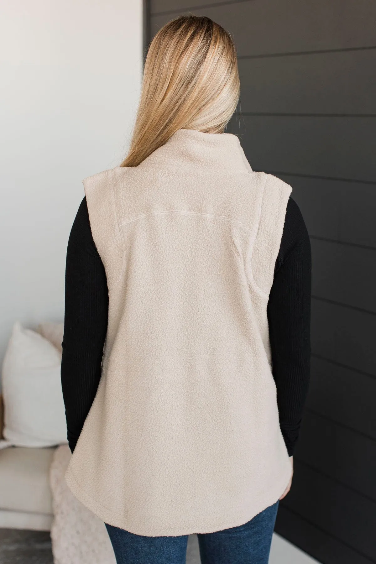 If You're Interested Teddy Fleece Vest- Oatmeal