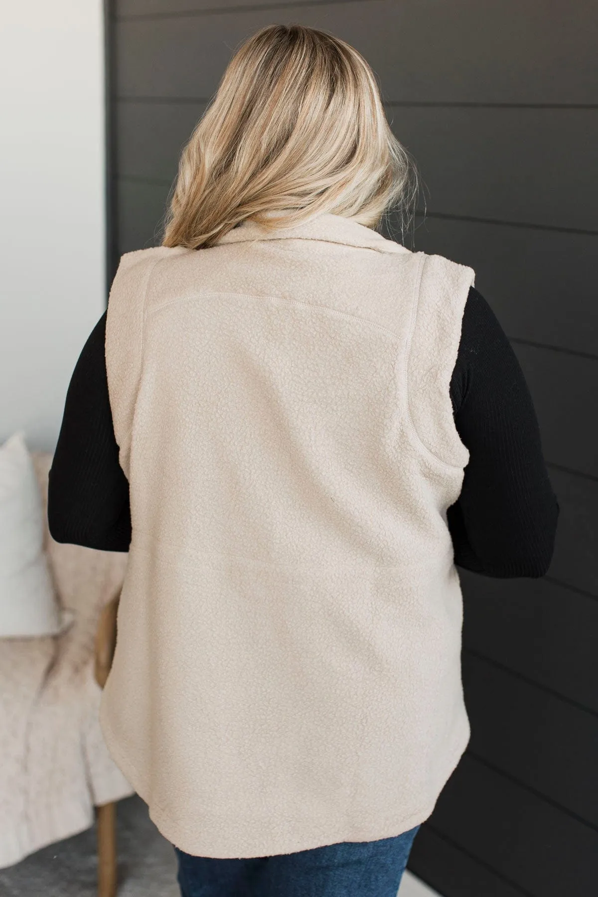 If You're Interested Teddy Fleece Vest- Oatmeal