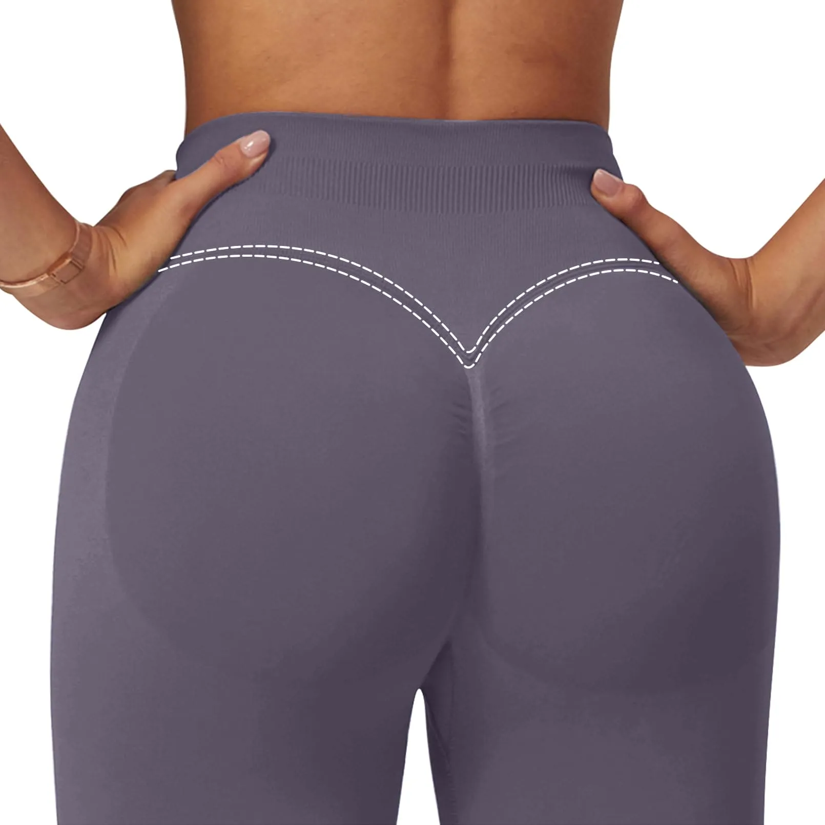 Impact Leggings for Women Seamless Workout Yoga Pants Hidden Scrunch Butt Tummy Control Gym Leggings Mid Low Waist 25" Truffle XS