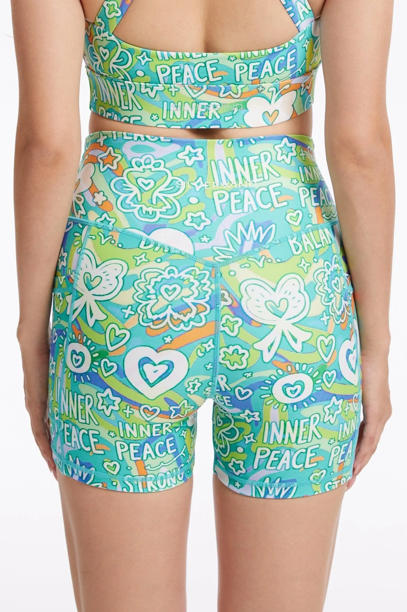 Inner Peace Crossover High-Waisted Shorts With Pockets