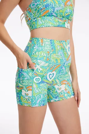 Inner Peace Crossover High-Waisted Shorts With Pockets