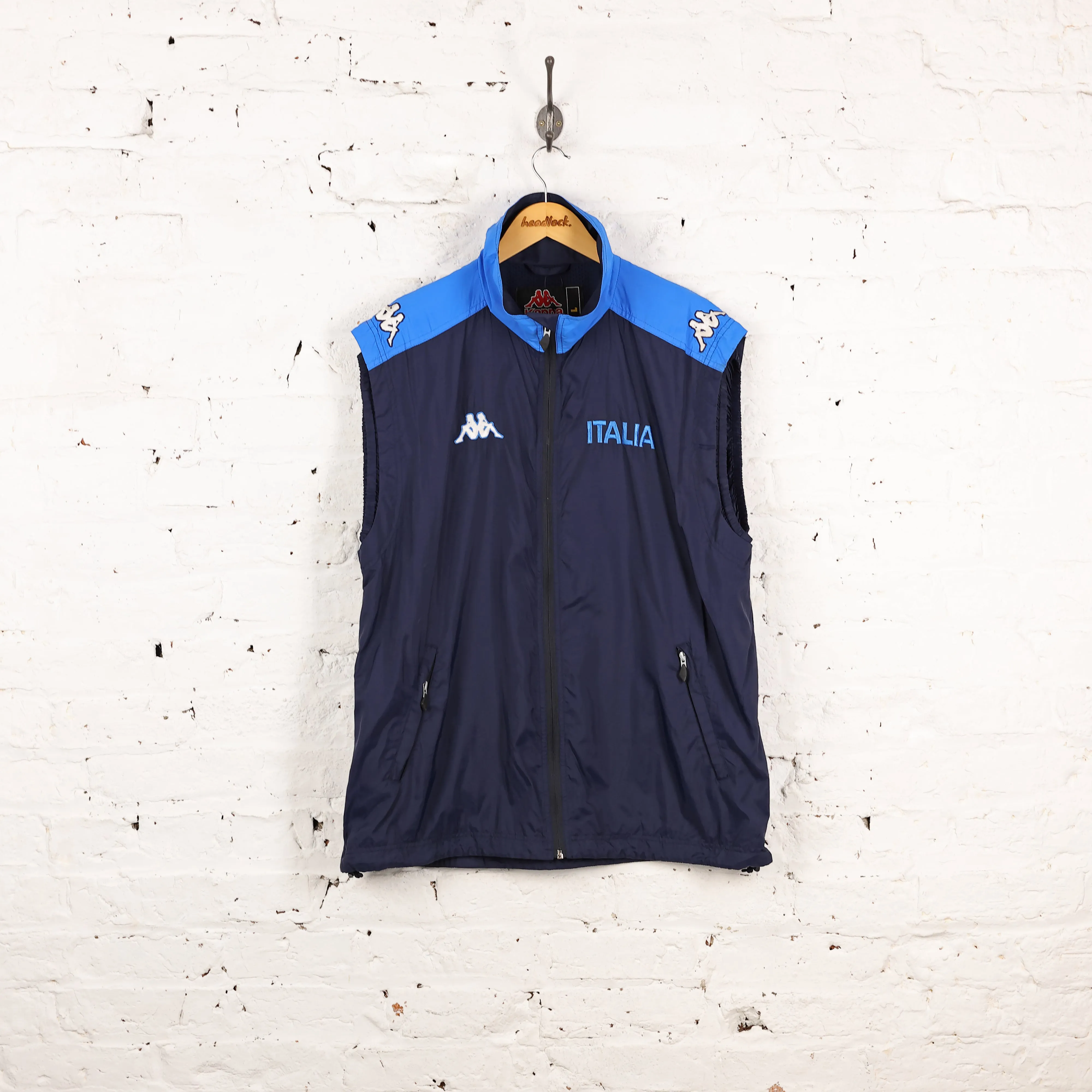 Italy Football Sleeveless Tracksuit Top Jacket - Blue - L