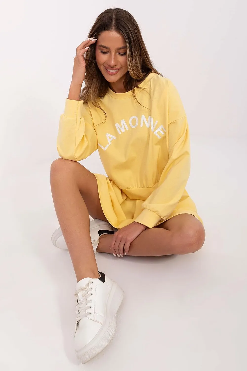 Italy Moda 2-piece Yellow Pleated Skirt Outfit Set