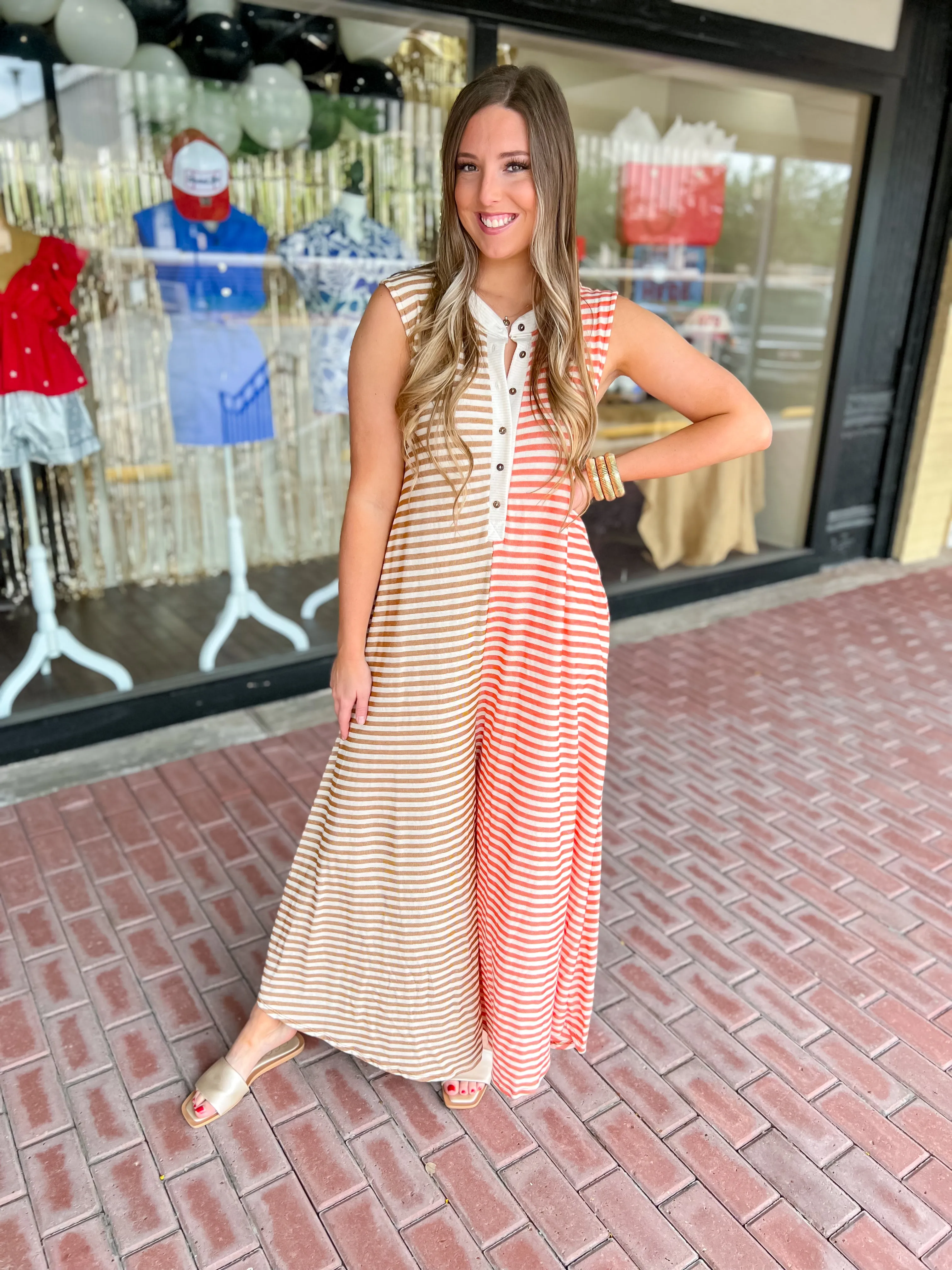 Ivy Lane Striped Jumpsuit