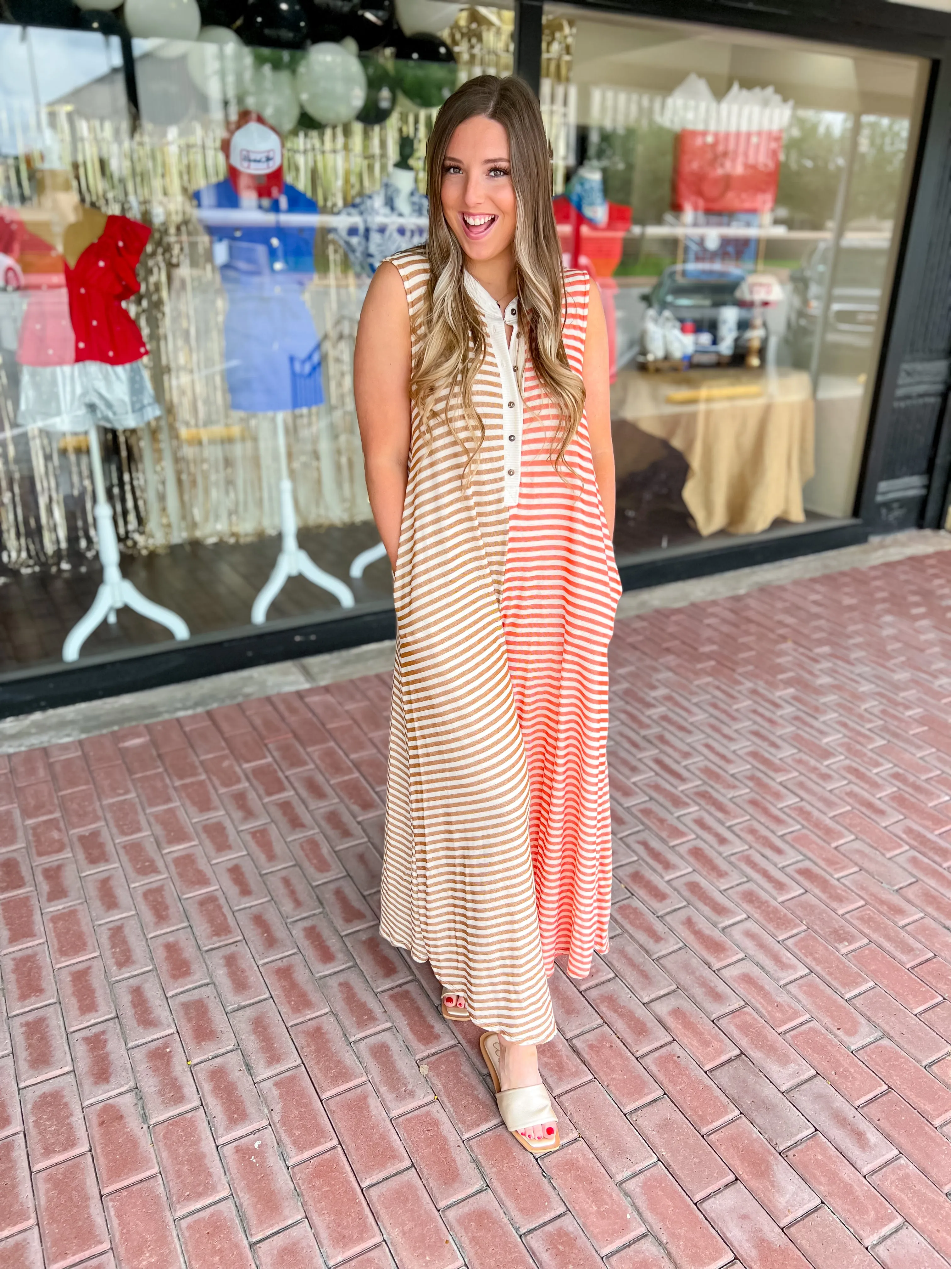 Ivy Lane Striped Jumpsuit