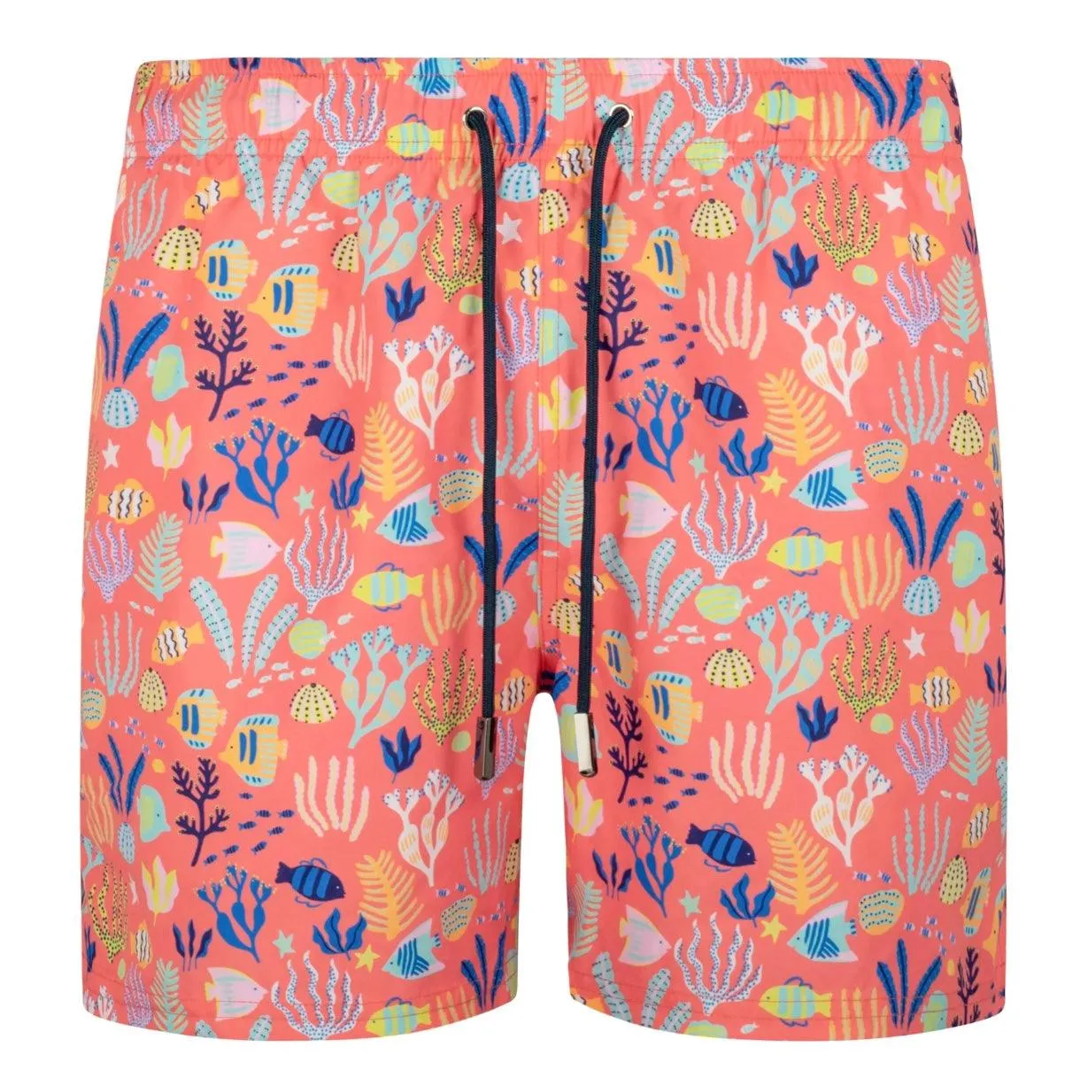James Cromwell Mens Sealife Swimshorts - Coral