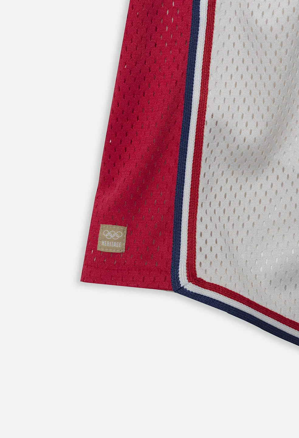 John Elliott x Olympic Heritage Paris Shorts / White x Red