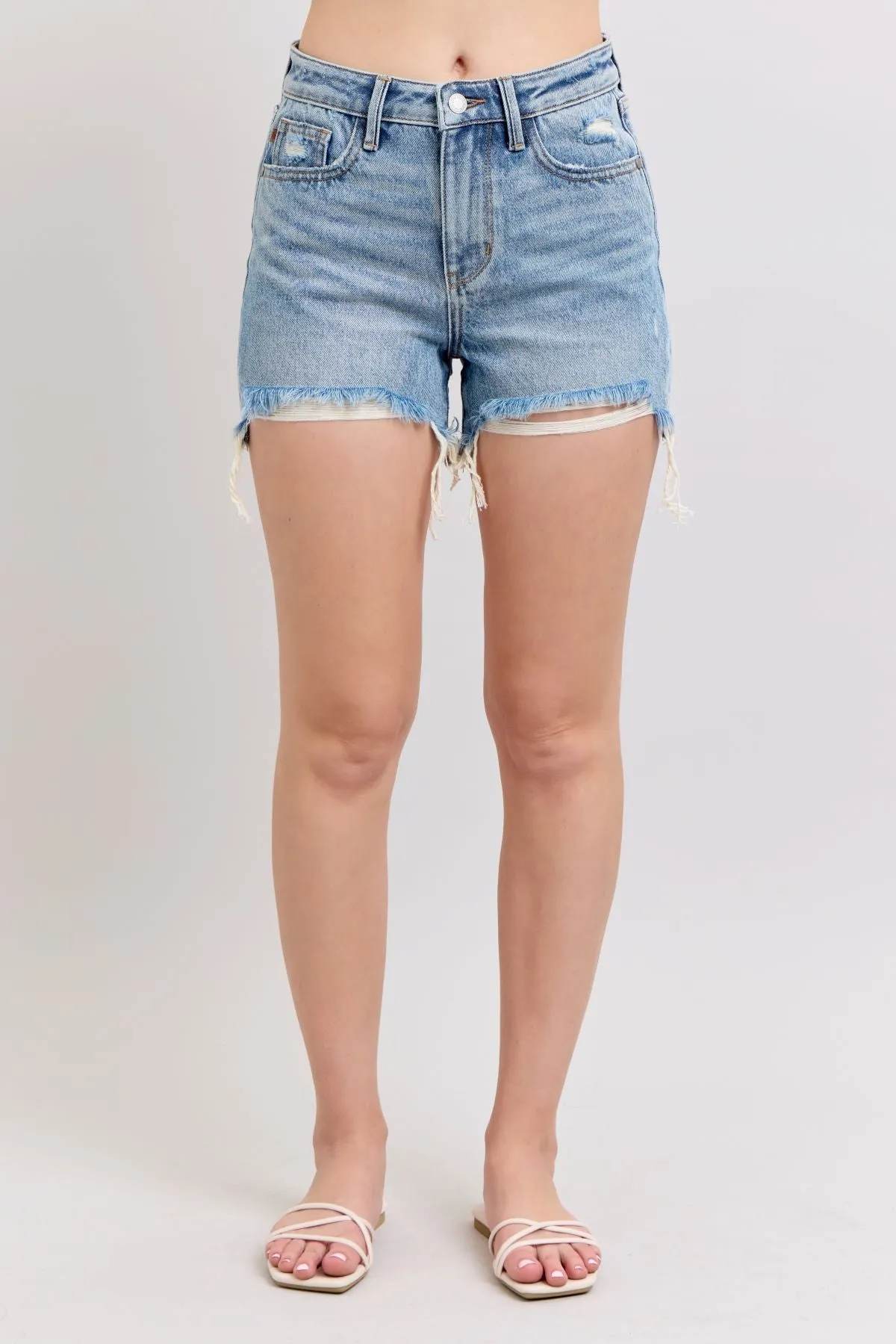 Judy Blue High Waist Vintage Wash Destroy Shorts
