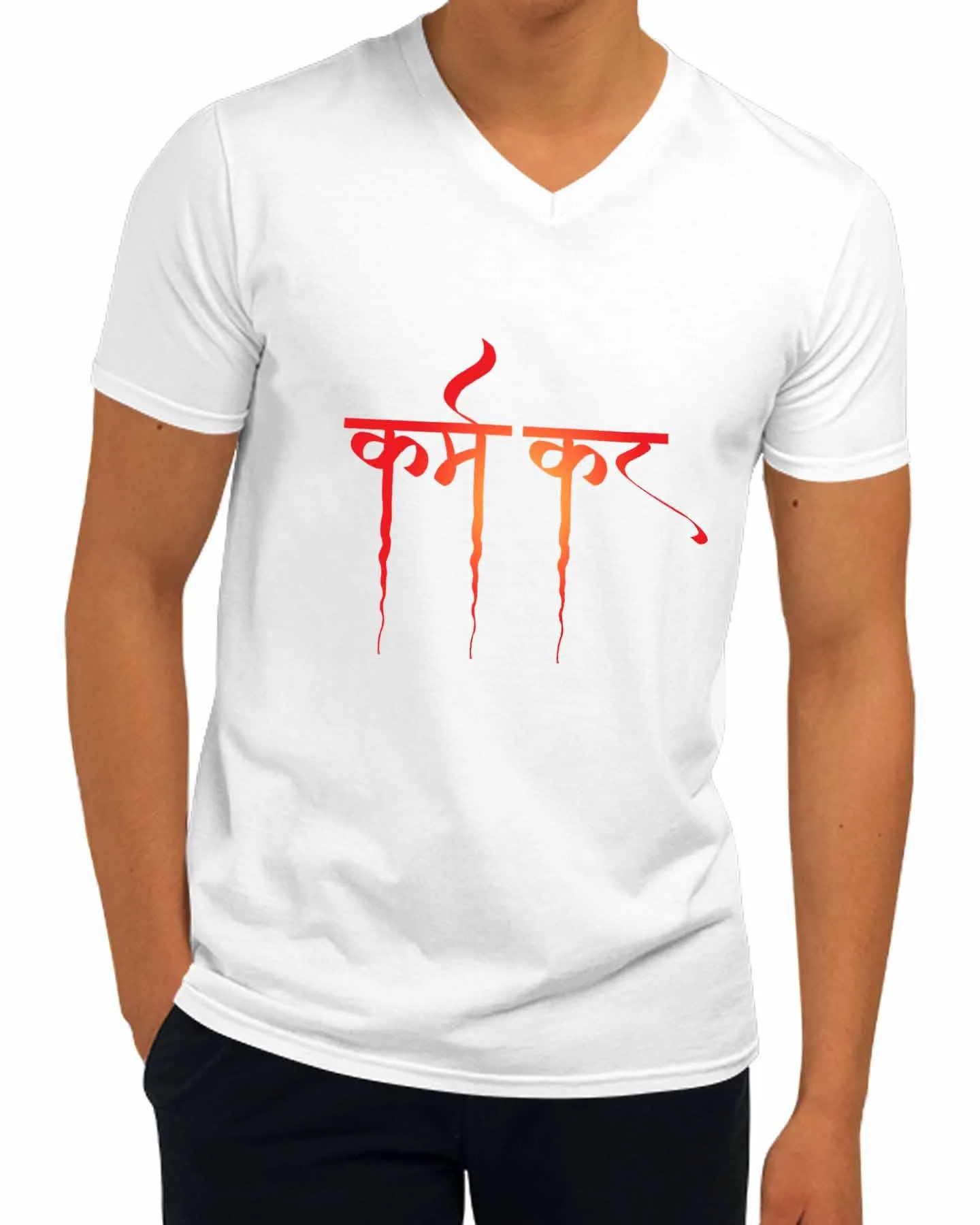 Karm Kar | V Neck, Sanskrit T-shirt