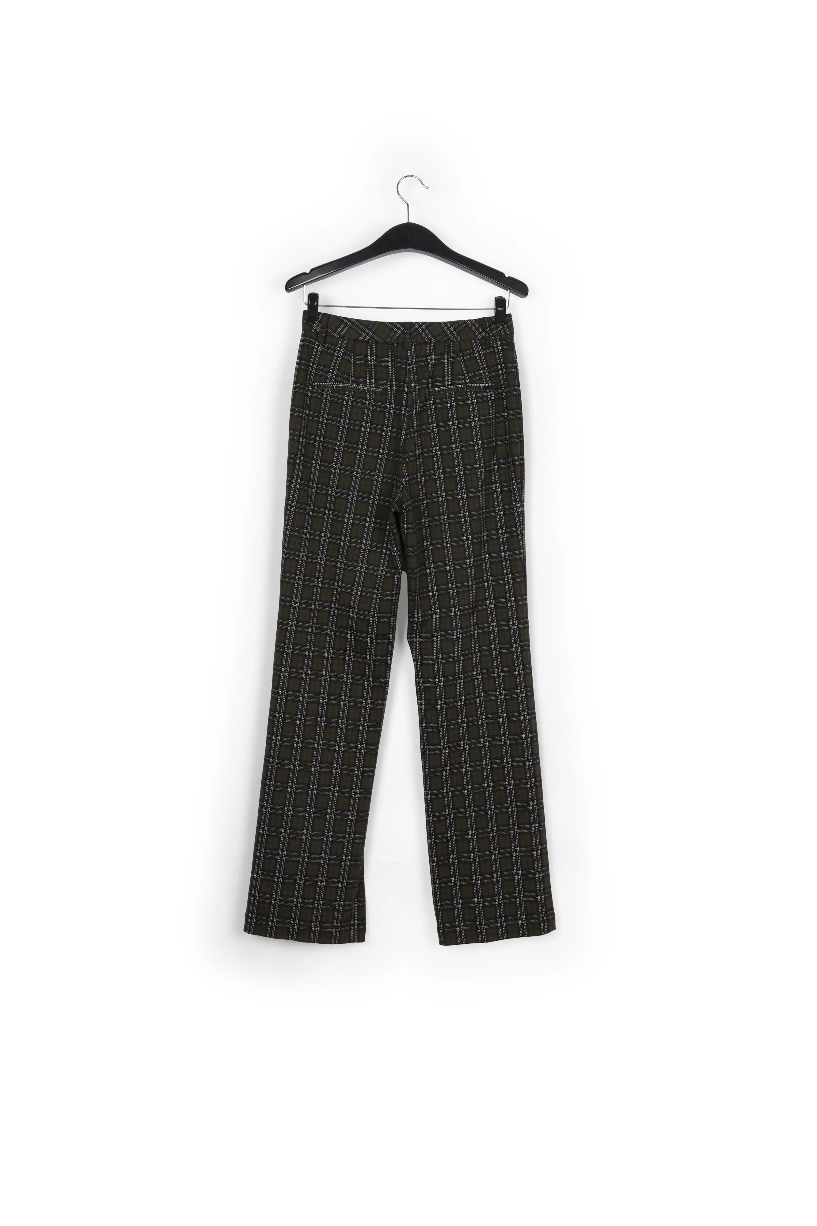 Khaki checked tailored pants