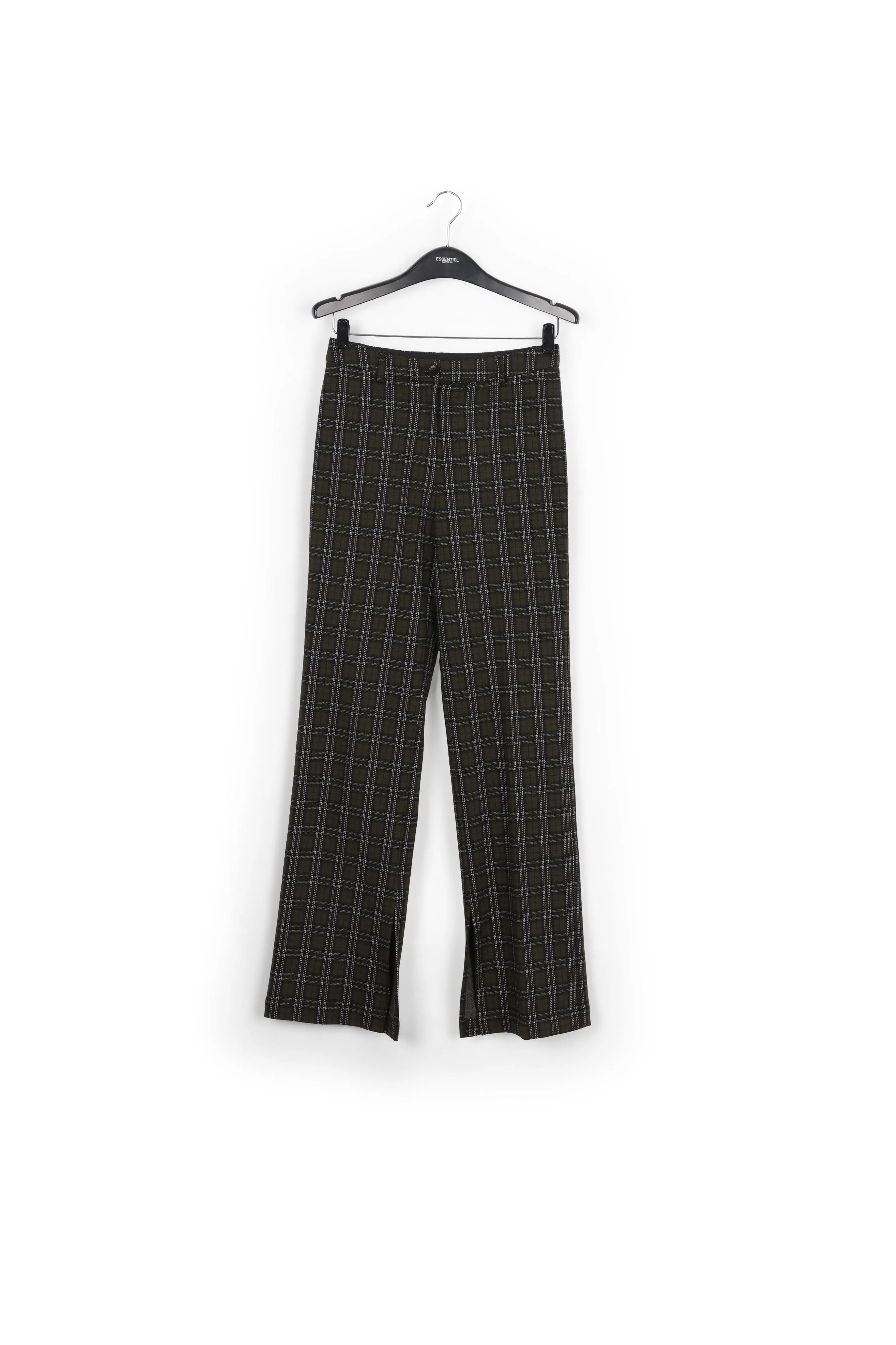 Khaki checked tailored pants