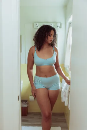 KILO BRAVA POWDER BLUE/WHISPER PEACH RIB - LADY SHORTS
