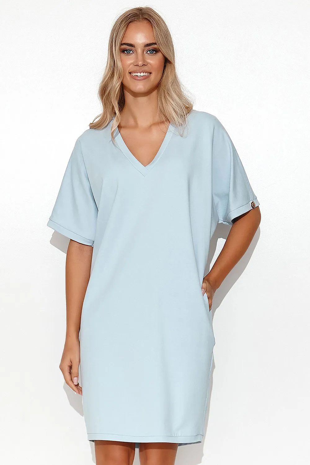 Kimono Cut Minimalist Sweatshirt Dress
