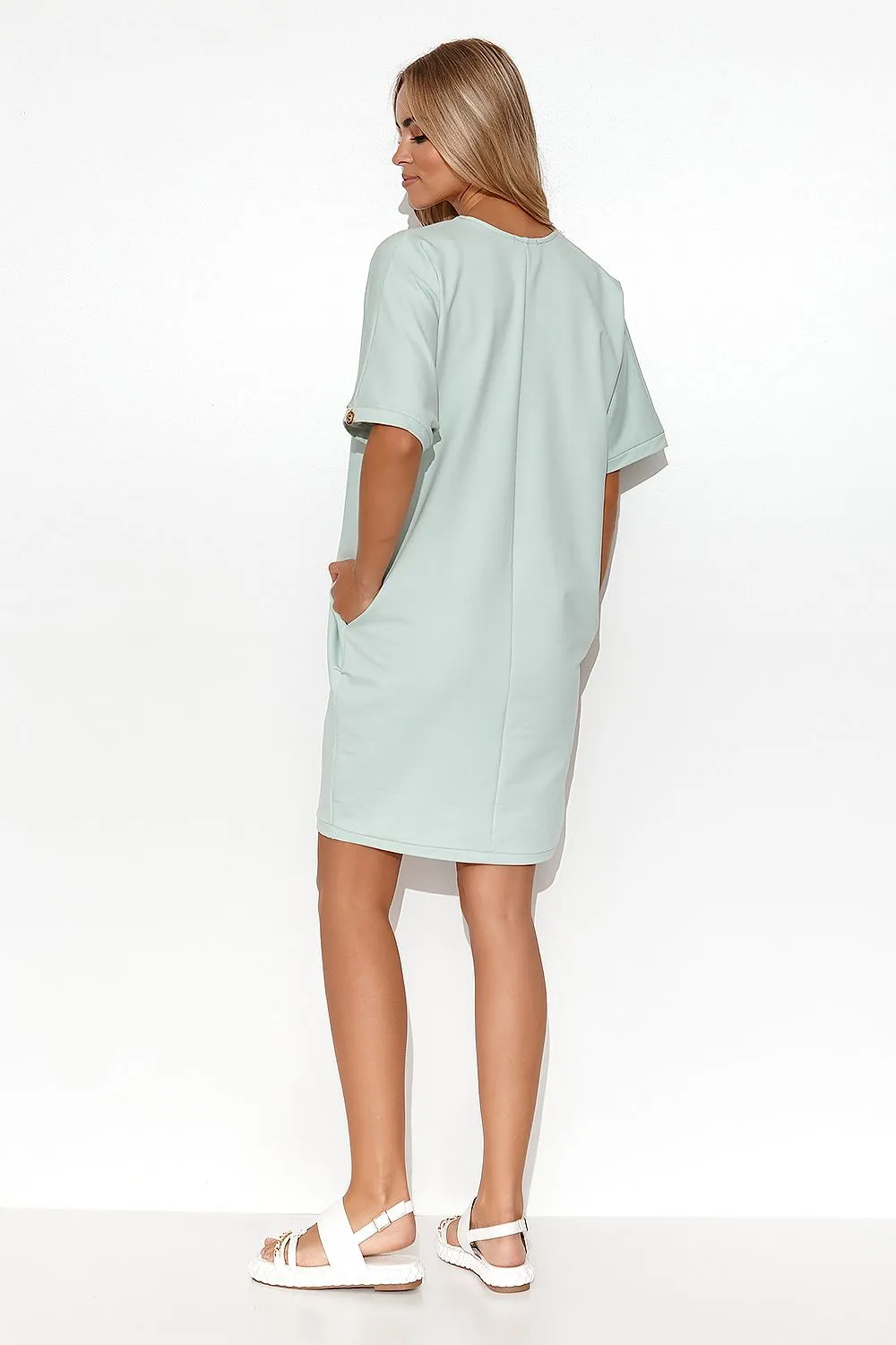 Kimono Cut Minimalist Sweatshirt Dress