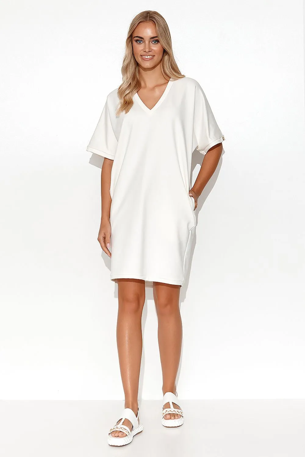 Kimono Cut Minimalist Sweatshirt Dress