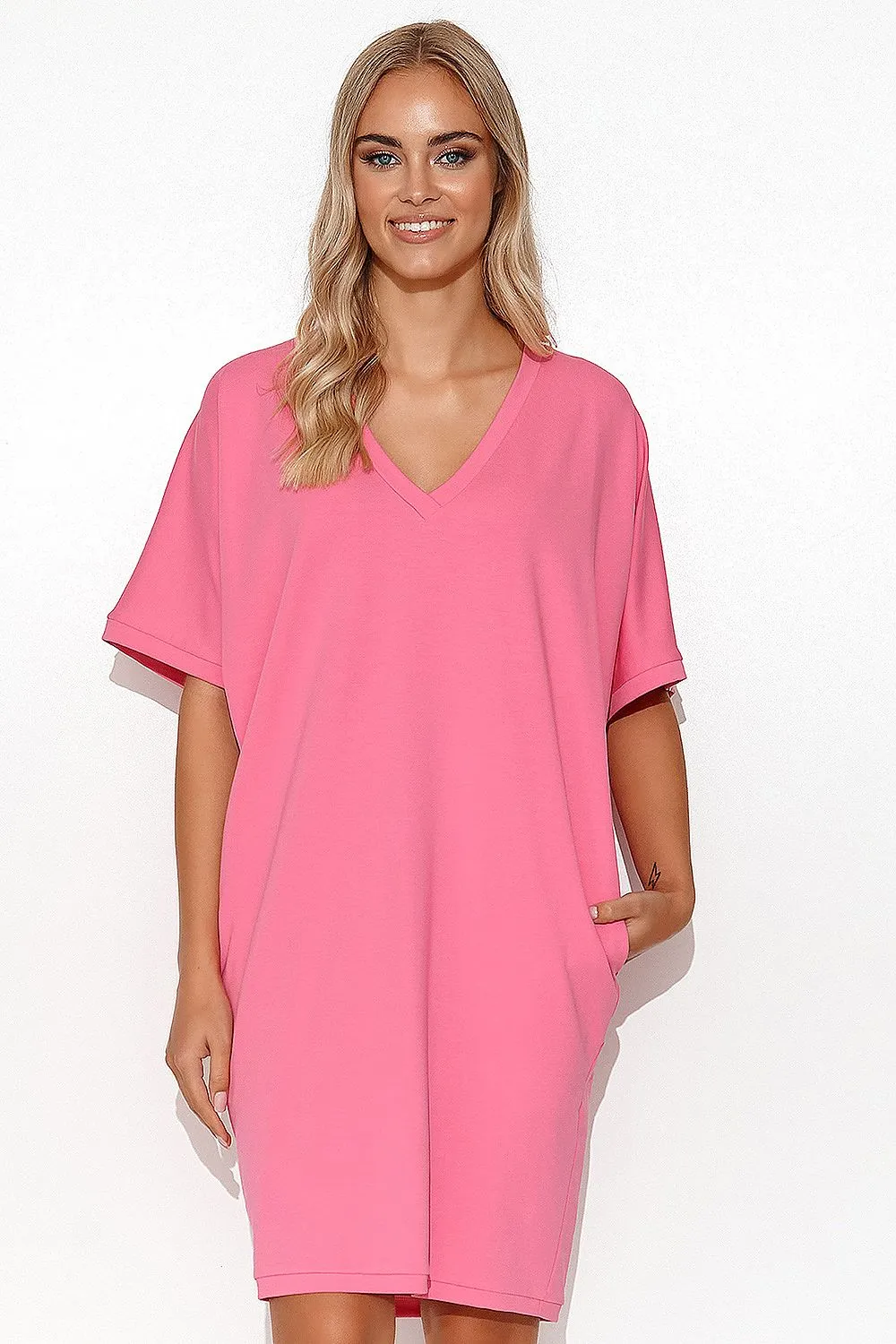 Kimono Cut Minimalist Sweatshirt Dress