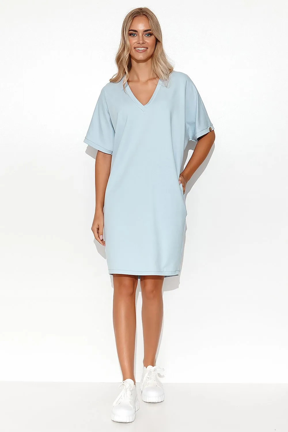 Kimono Cut Minimalist Sweatshirt Dress
